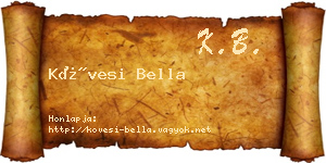 Kövesi Bella névjegykártya